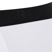 Boxer pour homme en coton stretch uni avec bande élastique siglée - Blanc | Doré Doré