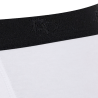 Boxer pour homme en coton stretch uni avec bande élastique siglée - Blanc | Doré Doré