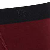 Boxer pour homme en coton stretch uni avec bande élastique siglée - Aubergine | Doré Doré
