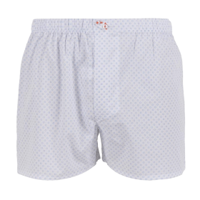 Caleçon homme en coton à motif - Blanc & Bleu Pirogue | Doré Doré