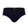 Slip pour homme en coton extensible uni avec bande élastique siglée - Bleu marine foncé