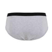 Slip pour homme en coton stretch mélangé uni avec bande élastique siglée - Gris Rocheux | Doré Doré