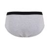 Slip pour homme en coton stretch mélangé uni avec bande élastique siglée - Gris Rocheux | Doré Doré