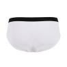Slip pour homme en coton extensible uni avec bande élastique siglée - Blanc | Doré Doré