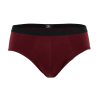 Slip pour homme en coton extensible uni avec bande élastique siglée - Aubergine