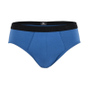 Slip pour homme en coton extensible uni avec bande élastique siglée - Bleu Macadam