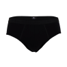 Slip pour homme en coton extensible uni avec bande élastique siglée - Noir