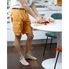 Chaussons pour hommes en fil d'Ecosse à motifs des piments - Beige Grège | Doré Doré