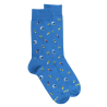 Chaussettes homme en coton doux Surf et Palmiers - Bleu | Doré Doré