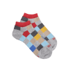 Socquettes enfant à carreaux en coton | Doré Doré