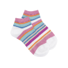 Socquettes enfant à rayures en coton avec effet brillant - Blanc / Pétales
