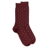 Chaussettes en laine motif cravate - Bordeaux