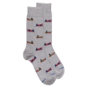 Chaussettes en coton motif petits trains - Gris