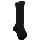 Chaussettes hautes côtelées noires en coton doux pour enfants | Doré Doré