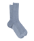 Chaussettes homme jambe sensible sans bord élastique en fil d'Ecosse - Bleu glacier