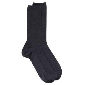 Chaussettes homme spéciales jambes sensibles sans bord élastique en laine - Gris | Doré Doré