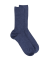 Chaussettes sans bord élastique en coton égyptien - Spécial jambes sensibles - Bleu jean