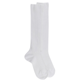 Chaussettes hautes côtelées blanches en coton doux pour enfants | Doré Doré