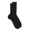 Chaussettes homme jambe sensible sans bord élastique en fil d'Ecosse - Noir
