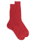 Chaussettes Homme côtelées en pur fil d'Ecosse - Rouge