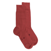 Chaussettes homme fines en fil d'Écosse - Rouge brique | Doré Doré