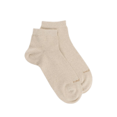 Socquettes femme en coton avec effet brillant - Beige Désert | Doré Doré