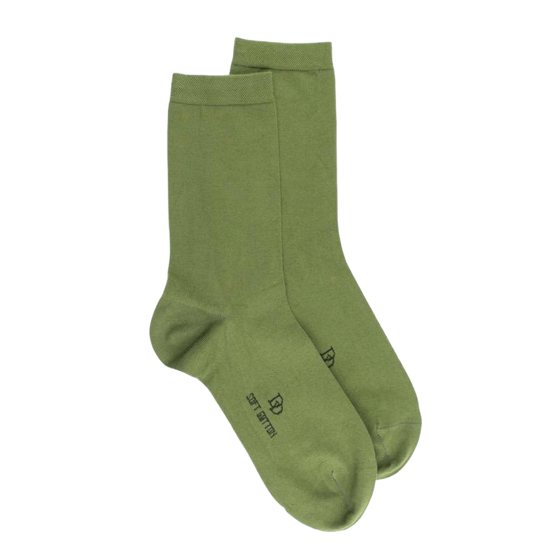 Chaussettes femme Soft Coton à bord souple - Vert | Doré Doré