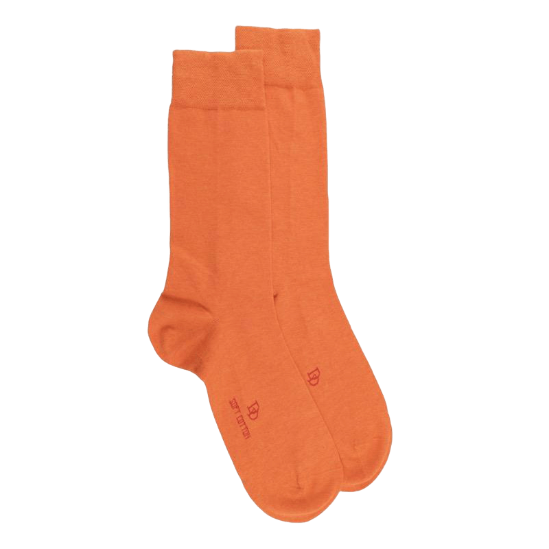 Chaussettes homme fines en coton égyptien - Oranger | Doré Doré