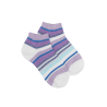 Socquettes enfant à rayures en coton avec effet brillant - Blanc & Violet Crocus
