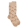 Chaussettes homme en coton à motifs girafes - Beige Grège