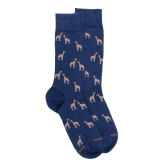 Chaussettes homme en coton à motifs girafes - Bleu Voilier | Doré Doré