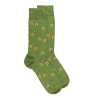 Chaussettes homme en coton à motifs girafes - Vert Campagne | Doré Doré