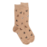 Chaussettes homme en coton à motifs chats - Beige Désert | Doré Doré