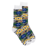 Chaussettes homme  en coton à motifs géométries tribaux colorées - Blanc