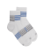 Socquettes enfant en coton à motifs rayures sportives - Blanc