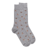 Chaussettes homme en coton à motifs chiens - Gris Rocheux