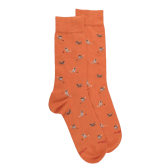 Chaussettes homme en coton à motifs chiens - Oranger | Doré Doré