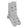 Chaussettes homme en coton à motifs chats - Gris Rocheux | Doré Doré