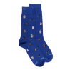 Chaussettes homme en coton à motifs chats - Bleu France