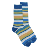 Chaussettes homme à rayures en fil d'Écosse - Bleu & Bleu Croisette