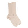 Chaussettes homme à côtes sans bord élastique en coton égyptien - Beige Lin | Doré Doré