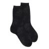 Chaussettes femme en laine avec transparence - Noir