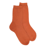 Chaussettes femme en laine avec transparence - Orange cognac