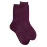 Chaussettes femme en laine avec transparence - Rouge sangria