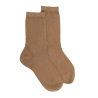 Chaussettes femme en laine avec transparence - Camel