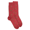 Chaussettes homme en coton à motif renard - Brique | Doré Doré