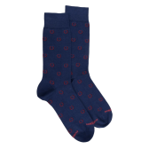 Chaussettes homme en coton à motif fer à cheval - Bleu Voilier | Doré Doré