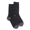 Chaussettes femme en laine polaire - Gris anthracite & Gris oxford