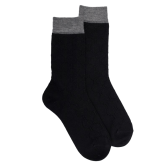 Chaussettes femme en laine ajouré - Noir | Doré Doré