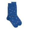 Chaussettes homme en coton à motif chiens - Bleu Cosmos | Doré Doré